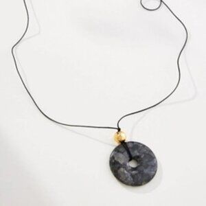 Anthropologie Frasier Sterling Speckled Stone Necklace Grey $42 NWT